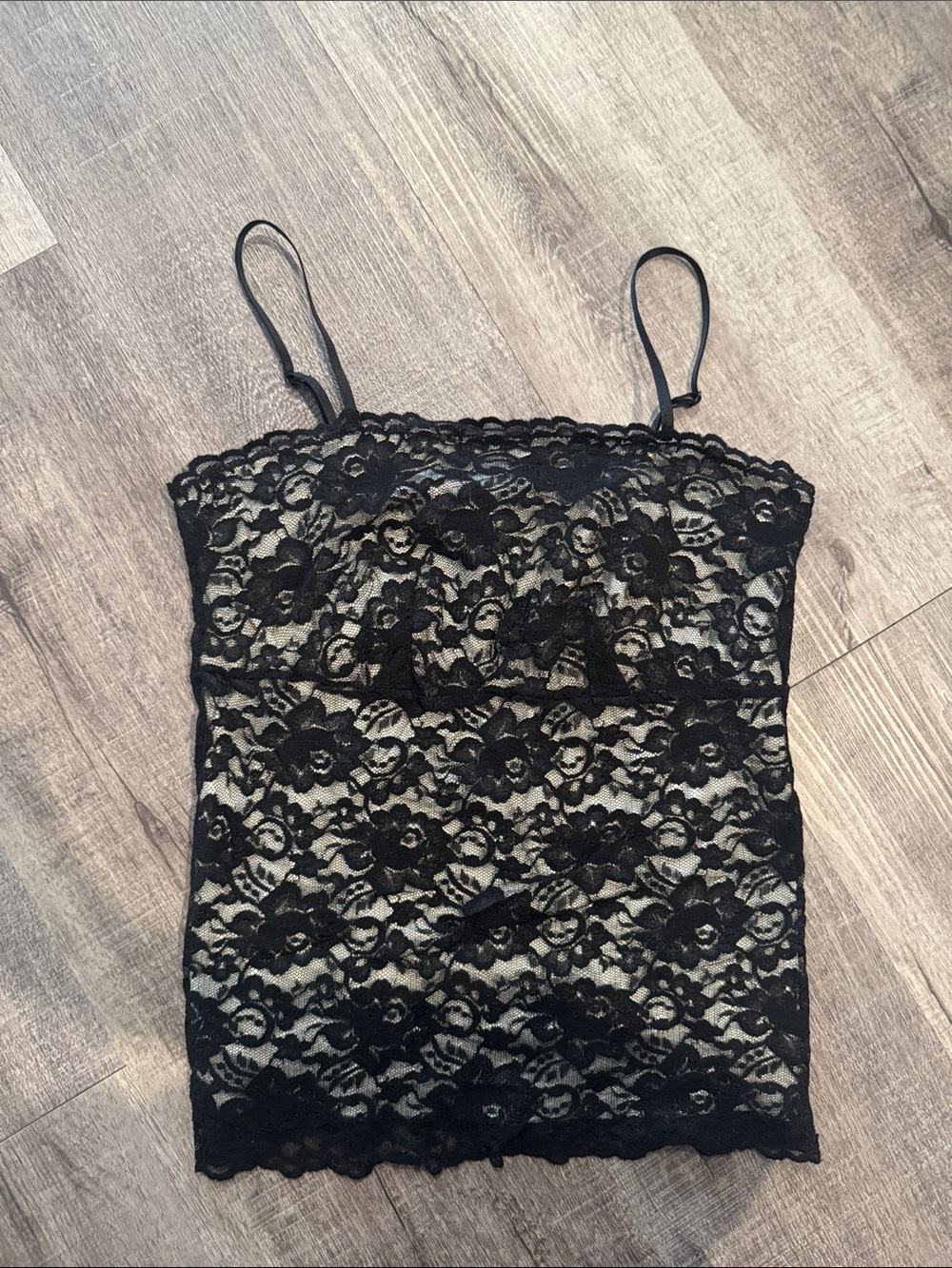New York & Company Black Floral Lace Cami